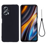 For Xiaomi Redmi Note 11T Pro 5G / Note 11T Pro+ 5G / Poco X4 GT 5G / Redmi K50i 5G Phone Case Shockproof Liquid Silicone Case Soft Microfiber Lining Anti-Fall Protective Cover with Strap