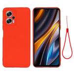 For Xiaomi Redmi Note 11T Pro 5G / Note 11T Pro+ 5G / Poco X4 GT 5G / Redmi K50i 5G Phone Case Shockproof Liquid Silicone Case Soft Microfiber Lining Anti-Fall Protective Cover with Strap