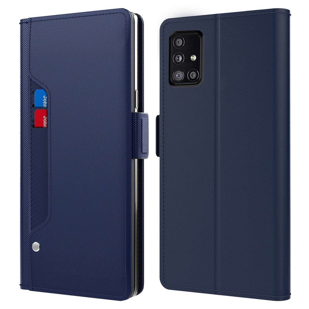 For Samsung Galaxy A51 5G SM-A516 PU Leather Makeup Mirror Stand Case Card Holder Drop-proof Magnetic Phone Cover