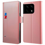 OnePlus 10 Pro 5G Sminkspegel PU-läderskydd Sidomagnetiskt spänne Stötsäkert Stativ Korthållare mobilskal