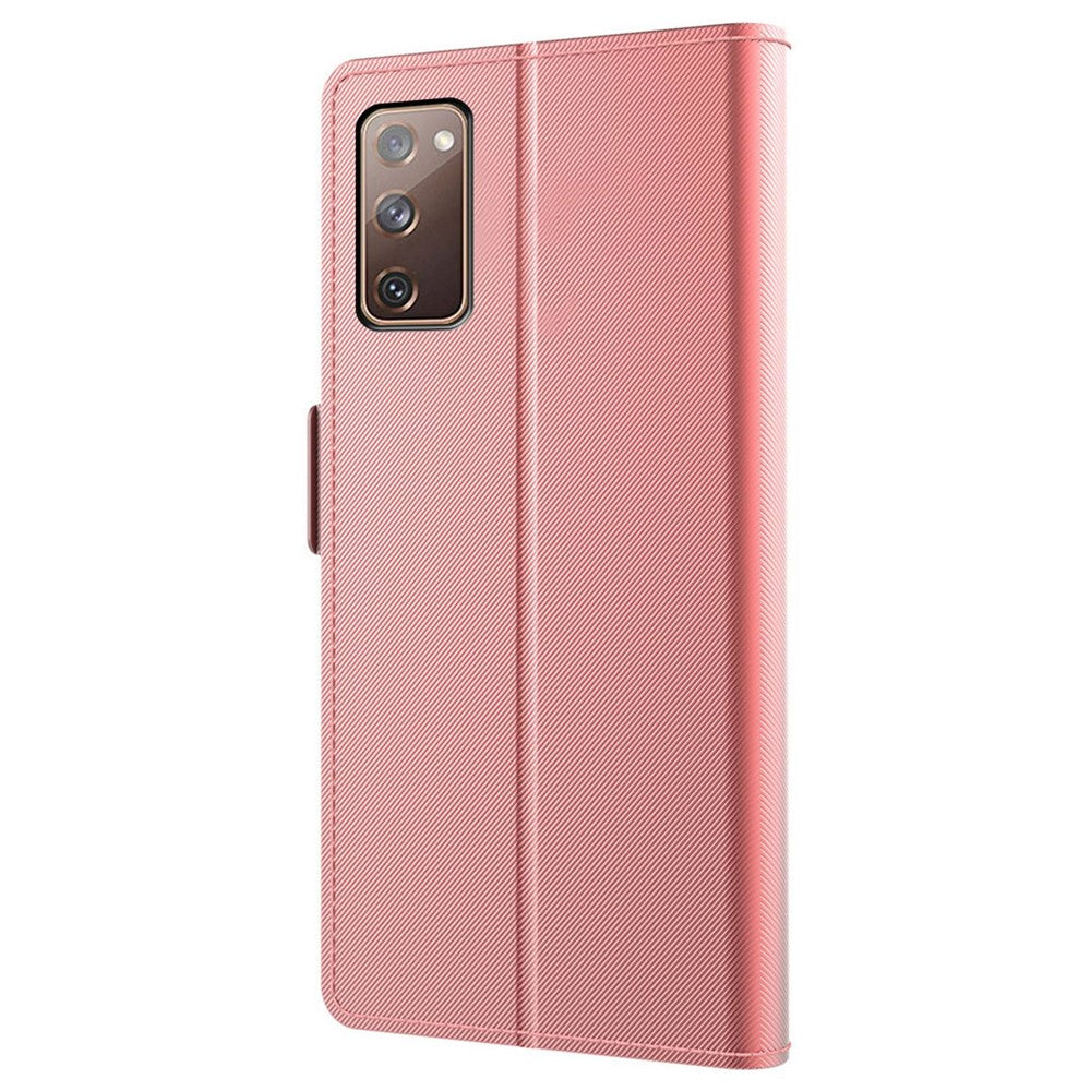 Samsung Galaxy S20 FE / S20 FE 5G / S20 FE 2022 / S20 Lite-mobilcover med spejlfunktion, PU-læder, stativ, kortholder og magnetisk lukning