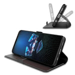 Til Asus ROG Phone 5 PU læder cover med stander, kortholder, magnetisk lukning og flipcover
