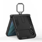For Samsung Galaxy Z Flip4 5G Rotatable Ring Holder Kickstand Phone Case Kickstand Hard PC Soft TPU Shock Absorption Cover