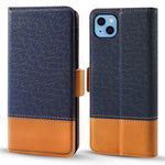 For iPhone 12 / 12 Pro 6.1 inch Magnetic Closure Color Splicing Phone Case Flip Wallet Stand PU Leather + TPU Protective Cover