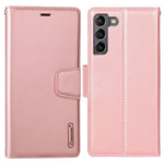 HANMAN Mill Series Phone Case for Samsung Galaxy S21 5G PU Leather Folio Flip Cover Anti-drop Wallet Phone Case