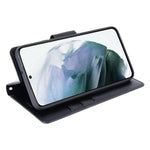 HANMAN Mill Series Phone Case for Samsung Galaxy S21 5G PU Leather Folio Flip Cover Anti-drop Wallet Phone Case