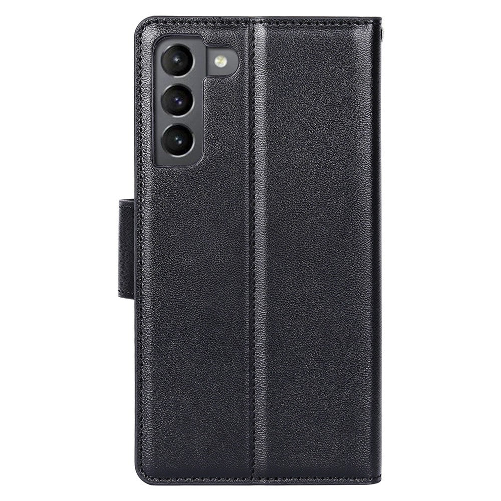 HANMAN Mill Series Phone Case for Samsung Galaxy S21 5G PU Leather Folio Flip Cover Anti-drop Wallet Phone Case