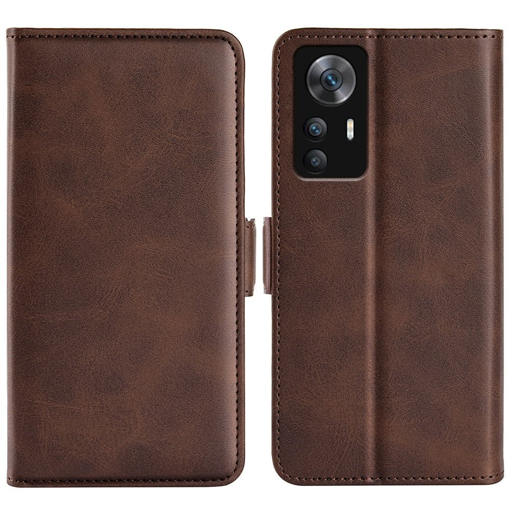For Xiaomi Redmi K50 Ultra 5G / 12T 5G Textured PU Leather Double Magnetic Clasp Phone Case Shockproof Stand Wallet Folio Flip Cover