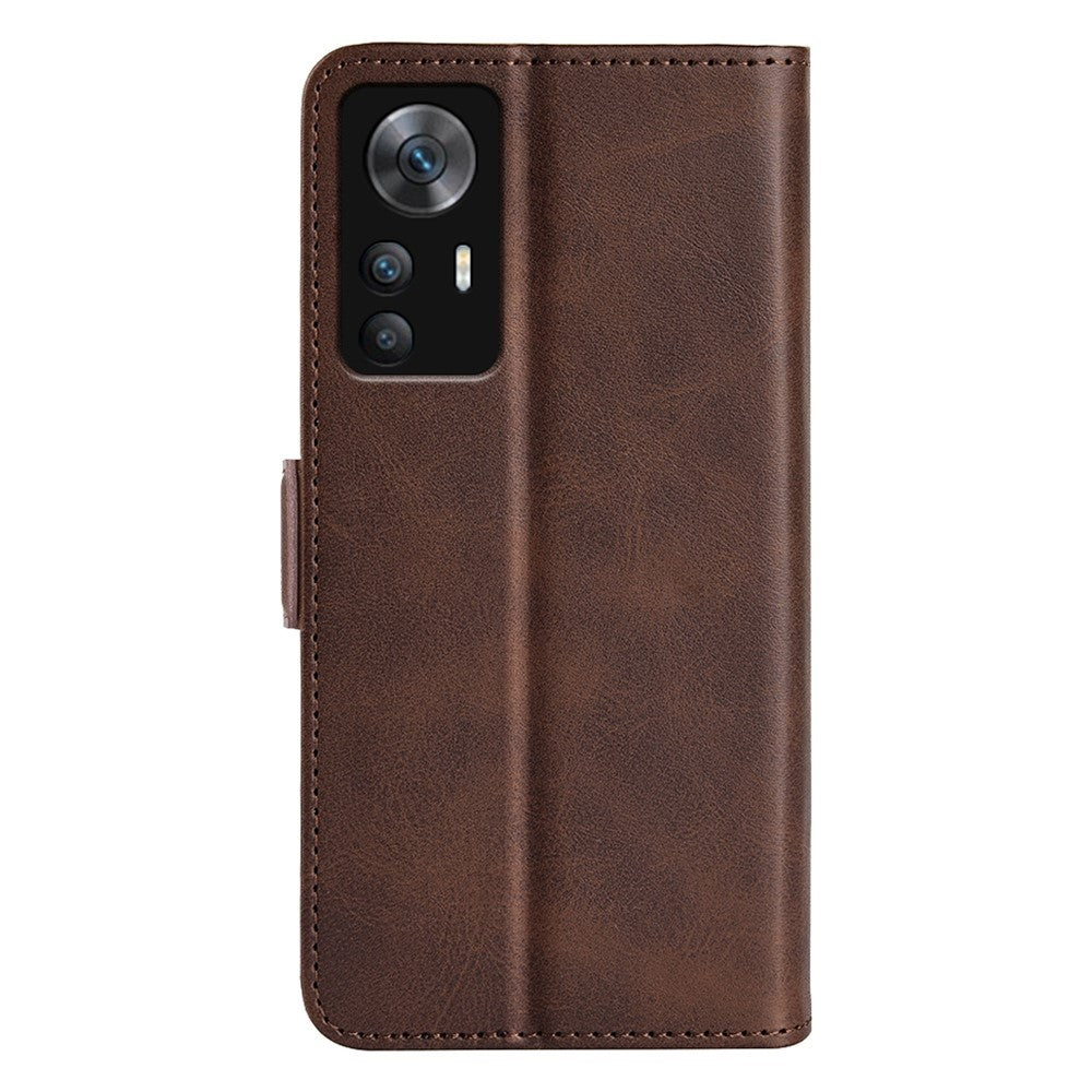 For Xiaomi Redmi K50 Ultra 5G / 12T 5G Textured PU Leather Double Magnetic Clasp Phone Case Shockproof Stand Wallet Folio Flip Cover