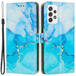 Til Samsung Galaxy A23 5G (Global Version) / 4G / M13 4G / F13 4G Læderetui med Marmorprint, Stativ og Pungfunktion