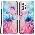 Til Samsung Galaxy A23 5G (Global Version) / 4G / M13 4G / F13 4G Læderetui med Marmorprint, Stativ og Pungfunktion