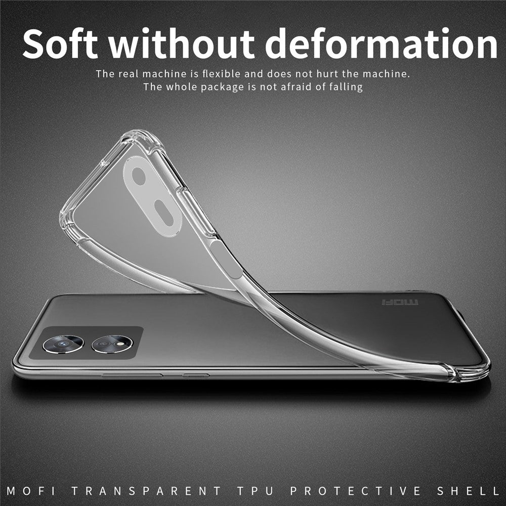 MOFI Shockproof Phone Case for Oppo A97 5G, Soft TPU High Transparency Cellphone Protective Cover