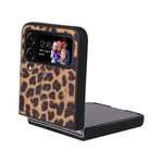 For Samsung Galaxy Z Flip4 5G Textured PU Leather Coated TPU+PC Phone Case Anti-scratch Back Cover