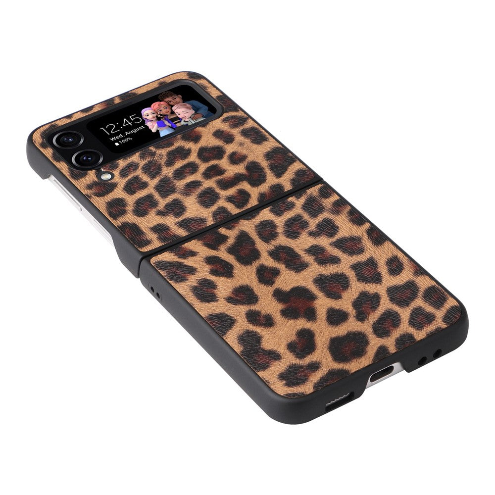 For Samsung Galaxy Z Flip4 5G Textured PU Leather Coated TPU+PC Phone Case Anti-scratch Back Cover