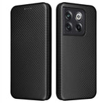 For OnePlus 10T 5G / Ace Pro 5G Carbon Fiber Texture Smartphone Case PU Leather Magnetic Auto-absorbed Stand Card Holder Function Phone Shell
