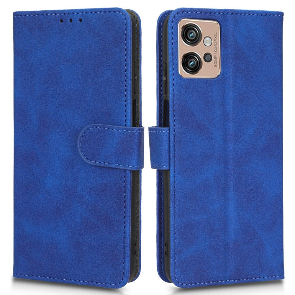 Til Motorola Moto G32 4G PU Læder Pung Etui Stander Hud-berøring Følelse Magnetisk Flip Beskyttende Telefon Cover