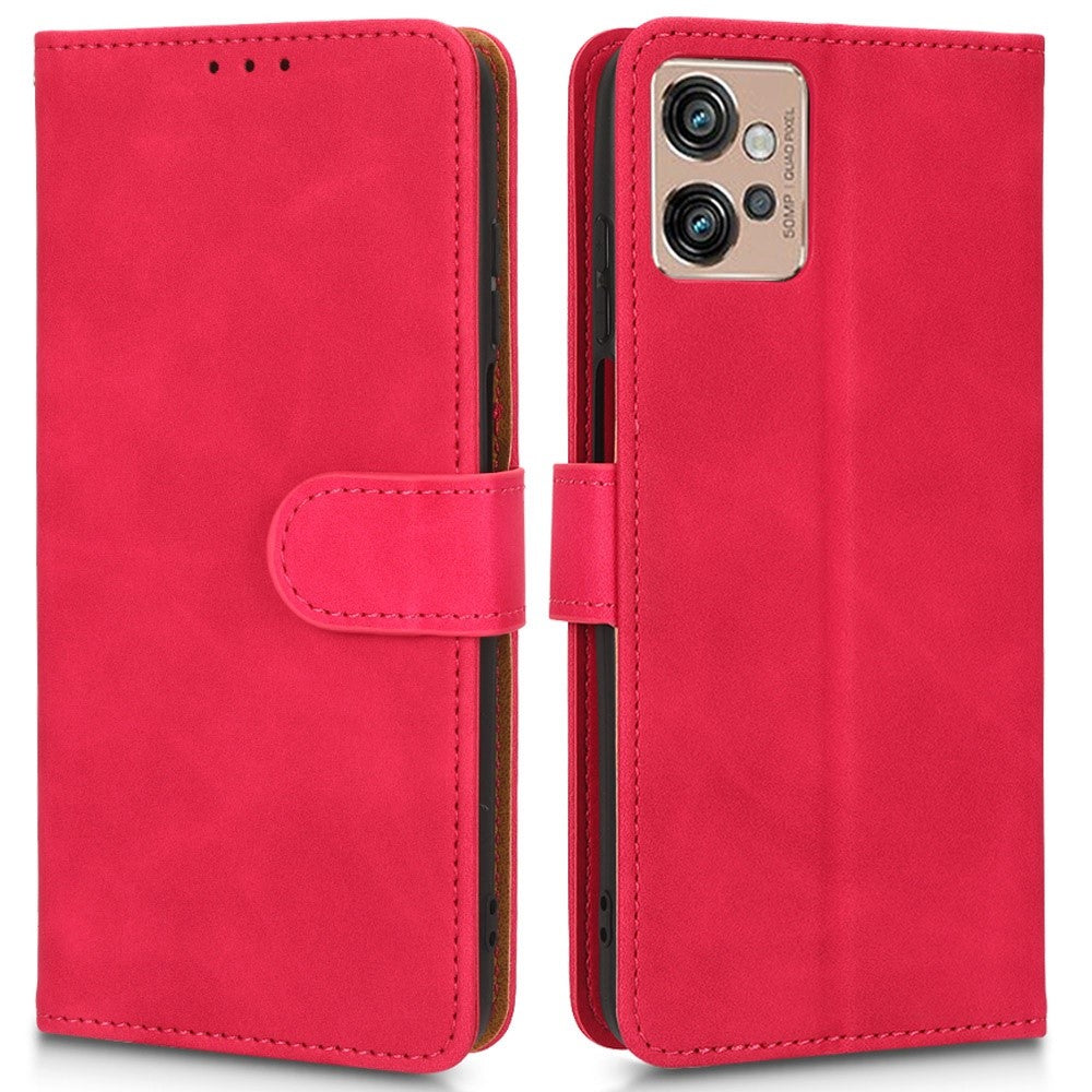 Til Motorola Moto G32 4G PU Læder Pung Etui Stander Hud-berøring Følelse Magnetisk Flip Beskyttende Telefon Cover