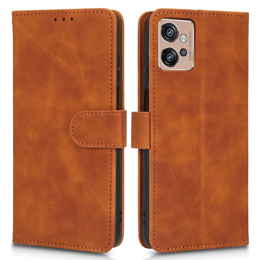 Til Motorola Moto G32 4G PU Læder Pung Etui Stander Hud-berøring Følelse Magnetisk Flip Beskyttende Telefon Cover