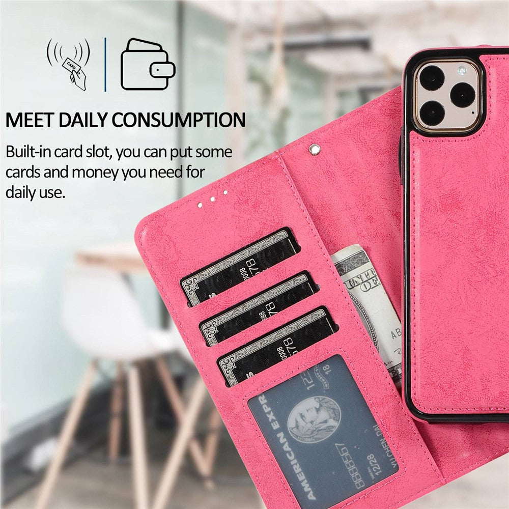Til iPhone 14 Pro 6,1 tommer Mat Telefonbagskal Retro Stil Magnetisk Absorption Indvendig TPU Etui+PU Læder Cover Pung