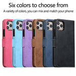 Til iPhone 14 Pro 6,1 tommer Mat Telefonbagskal Retro Stil Magnetisk Absorption Indvendig TPU Etui+PU Læder Cover Pung