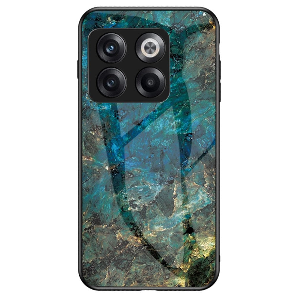 Til OnePlus 10T 5G / Ace Pro 5G Faldresistent Telefoncover Marmor Mønster Hærdet Glas + PC + TPU Hybrid Etui