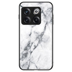 For OnePlus 10T 5G / Ace Pro 5G Fall Resistant Phone Cover Marble Pattern Tempered Glass + PC + TPU Hybrid Case