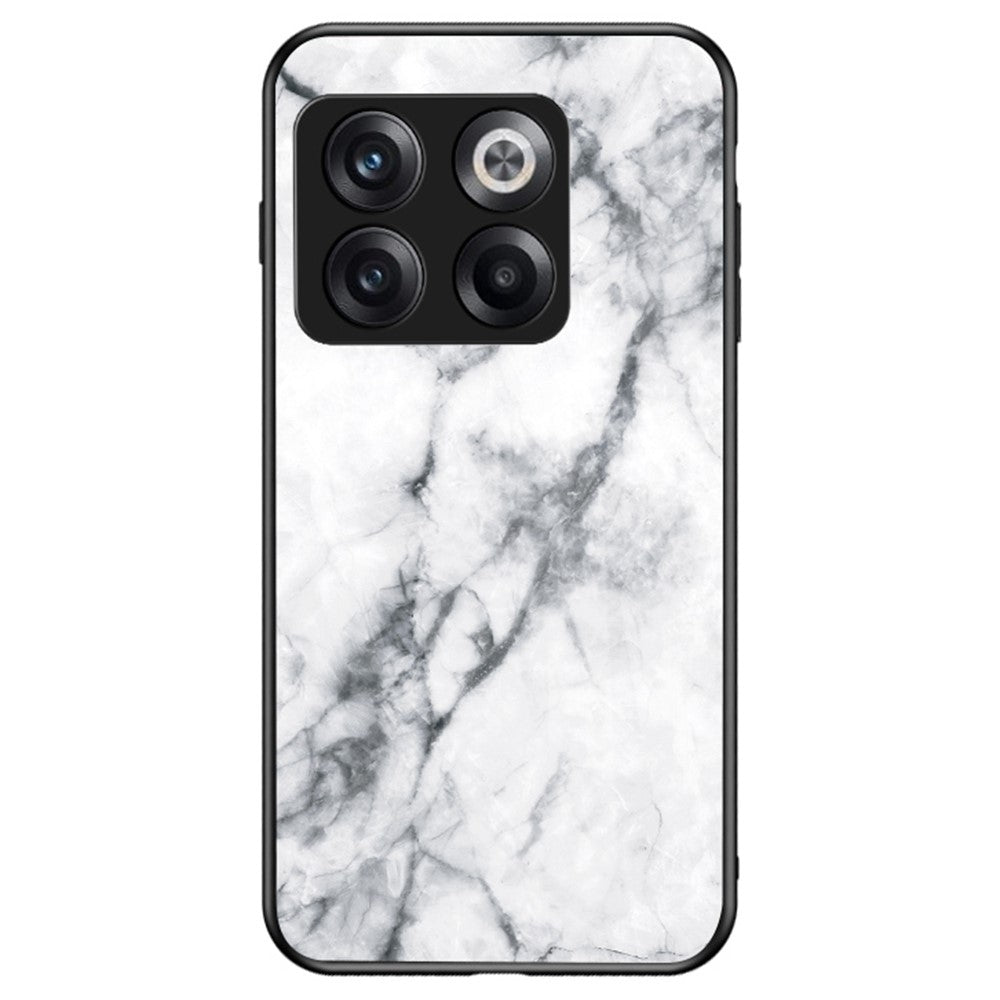 For OnePlus 10T 5G / Ace Pro 5G Fall Resistant Phone Cover Marble Pattern Tempered Glass + PC + TPU Hybrid Case