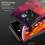 For OnePlus 10T 5G / Ace Pro 5G Bump Proof Starry Sky Pattern Design Tempered Glass Case Hard PC Soft TPU Shockproof Cover