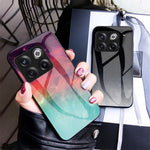 For OnePlus 10T 5G / Ace Pro 5G Bump Proof Starry Sky Pattern Design Tempered Glass Case Hard PC Soft TPU Shockproof Cover