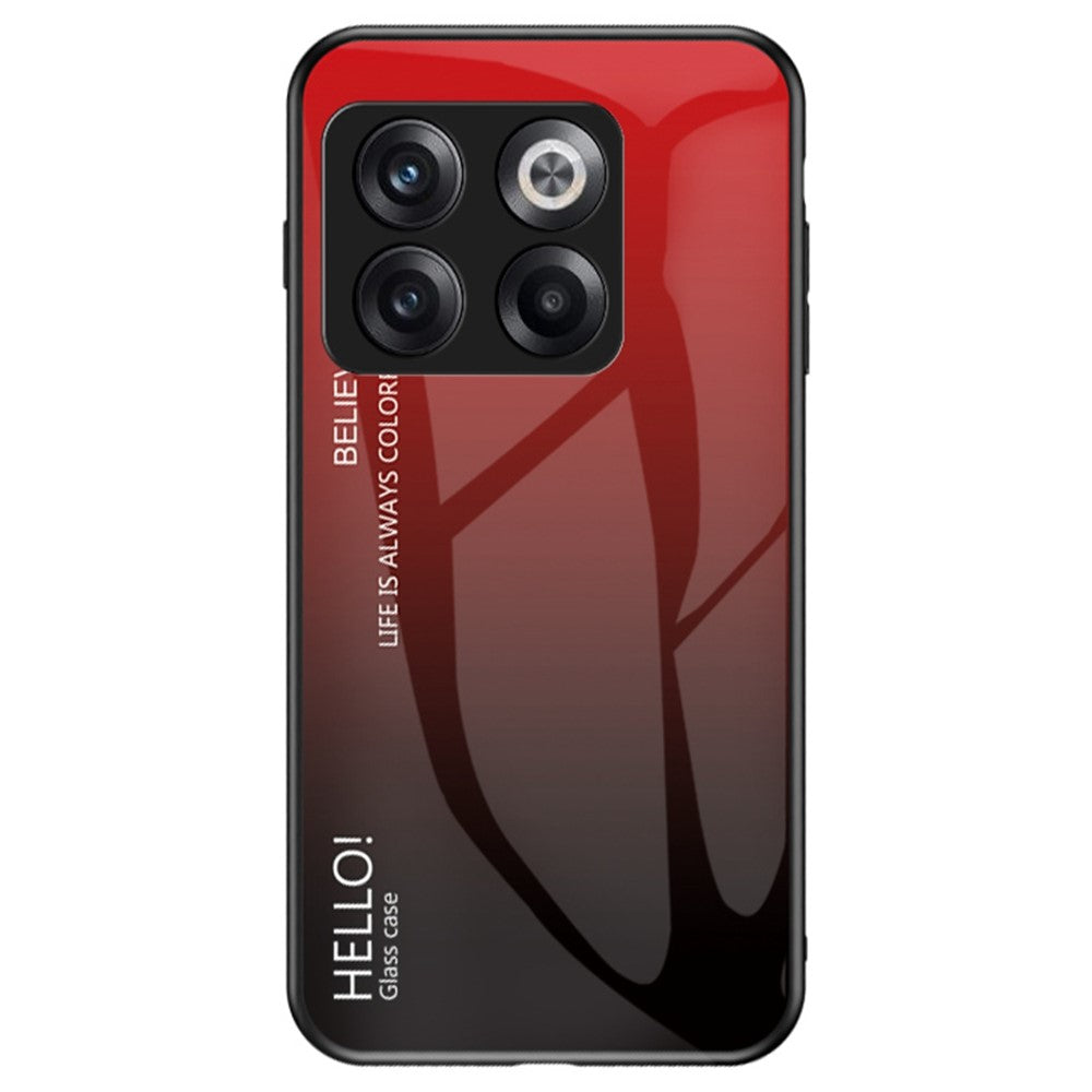 OnePlus 10T 5G / Ace Pro 5G Gradient Color Härdat Glas mobilskal Hårt PC Mjukt TPU Stötsäkert Defender Baksida