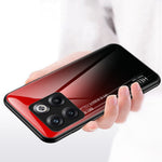 OnePlus 10T 5G / Ace Pro 5G Gradient Color Härdat Glas mobilskal Hårt PC Mjukt TPU Stötsäkert Defender Baksida