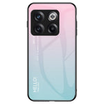 OnePlus 10T 5G / Ace Pro 5G Gradient Color Härdat Glas mobilskal Hårt PC Mjukt TPU Stötsäkert Defender Baksida
