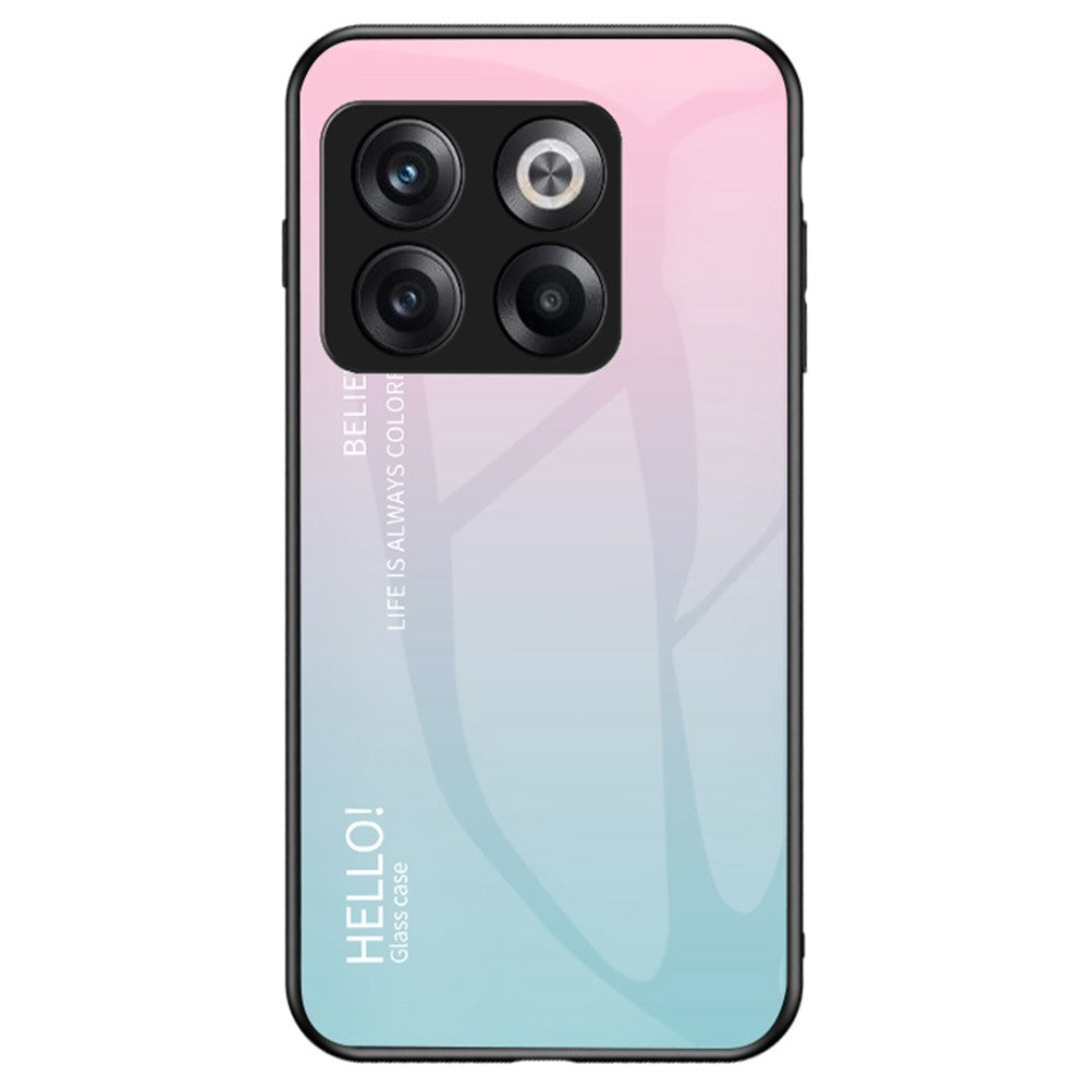 OnePlus 10T 5G / Ace Pro 5G Gradient Color Härdat Glas mobilskal Hårt PC Mjukt TPU Stötsäkert Defender Baksida