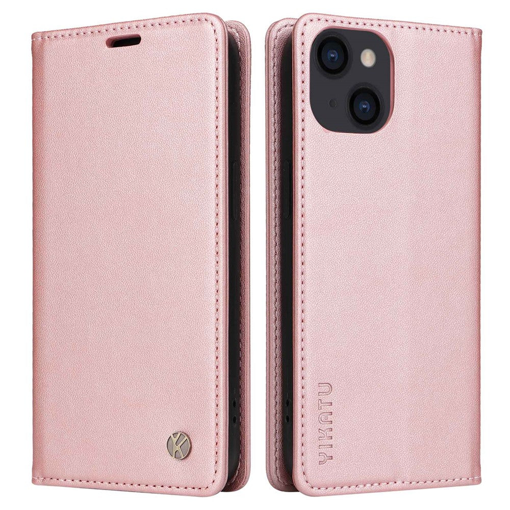 YIKATU YK- 001 for iPhone 13 mini 5.4 inch, Anti-shock PU Leather Wallet Case Stand Magnetic Closure Protective Phone Cover