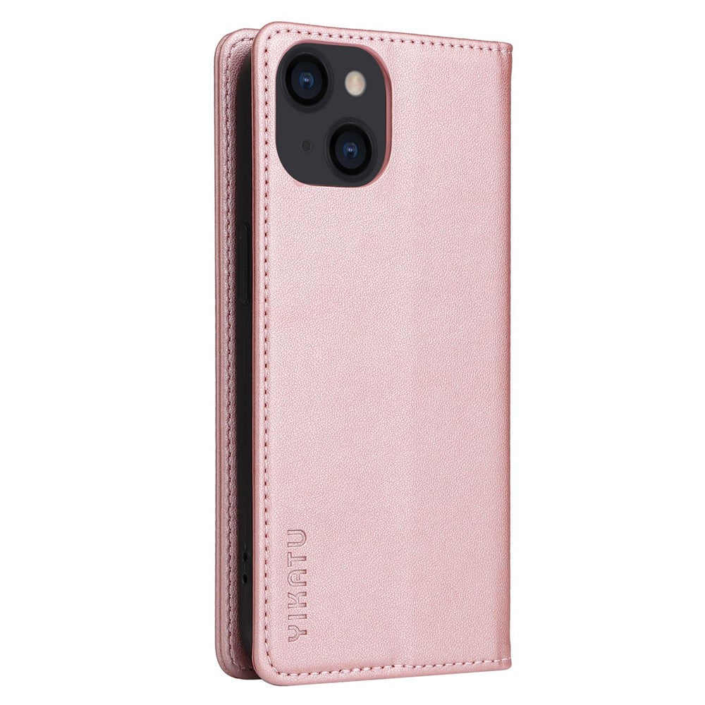 YIKATU YK- 001 for iPhone 13 mini 5.4 inch, Anti-shock PU Leather Wallet Case Stand Magnetic Closure Protective Phone Cover