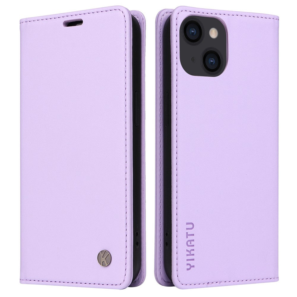 YIKATU YK- 001 for iPhone 13 mini 5.4 inch, Anti-shock PU Leather Wallet Case Stand Magnetic Closure Protective Phone Cover