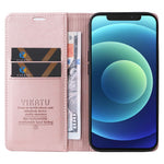 YIKATU Shockproof Phone Case for iPhone 12 mini 5.4 inch, YK- 001 Magnetic Closure Phone Cover Flip Leather Wallet Stand