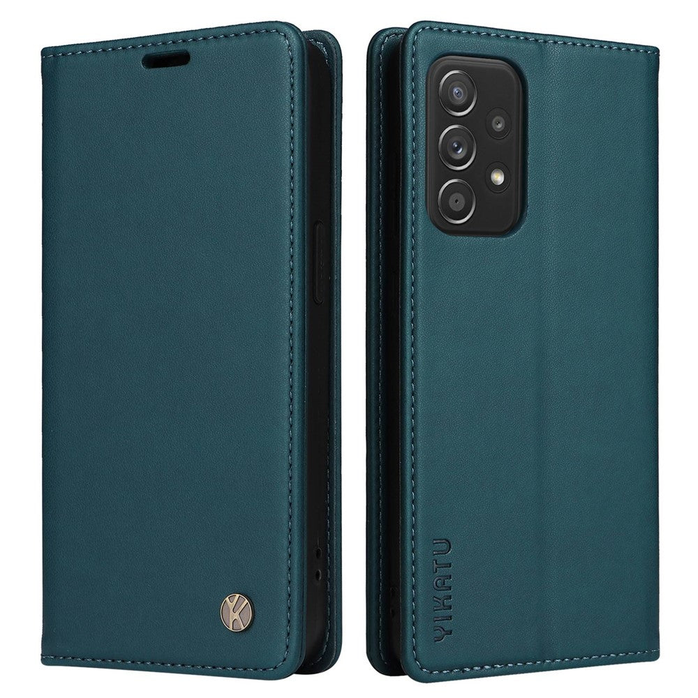 YIKATU YK-001 til Samsung Galaxy A32 5G / M32 5G PU-læderpung med stativfunktion og magnetisk autolukning, anti-drop telefoncover