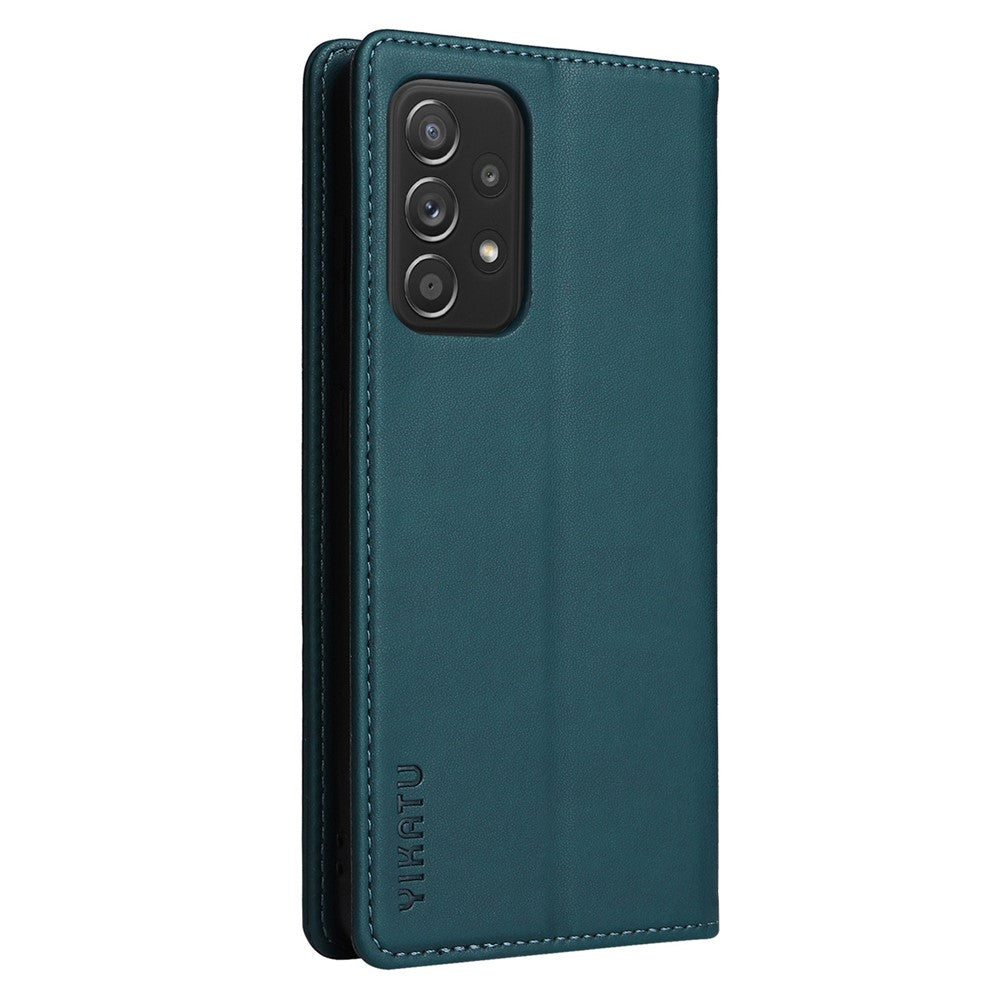 YIKATU YK-001 til Samsung Galaxy A32 5G / M32 5G PU-læderpung med stativfunktion og magnetisk autolukning, anti-drop telefoncover
