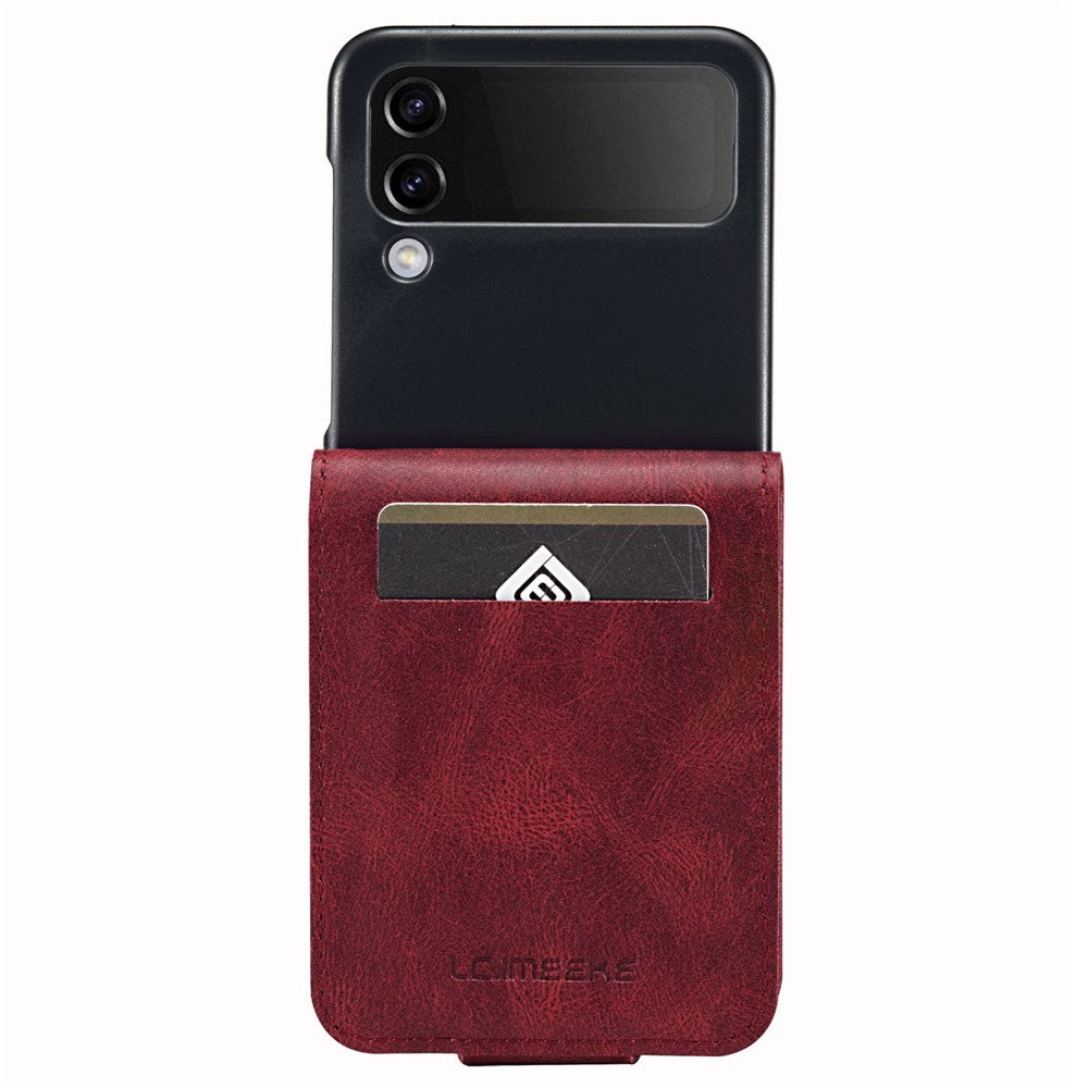LC.IMEEKE for Samsung Galaxy Z Flip3 5G PU Leather + PC Phone Case RFID Blocking Protective Cellphone Cover Card Holder