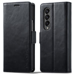 LC.IMEEKE for Samsung Galaxy Z Fold3 5G RFID Blocking Phone Cover PU Leather + PC Wallet Stand Double Magnetic Clasps Phone Shell