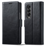 LC.IMEEKE for Samsung Galaxy Z Fold4 5G Drop-proof Phone Wallet Case RFID Blocking Stand Double Magnetic Clasps PU Leather + PC Phone Cover