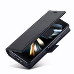 LC.IMEEKE for Samsung Galaxy Z Fold4 5G Drop-proof Phone Wallet Case RFID Blocking Stand Double Magnetic Clasps PU Leather + PC Phone Cover