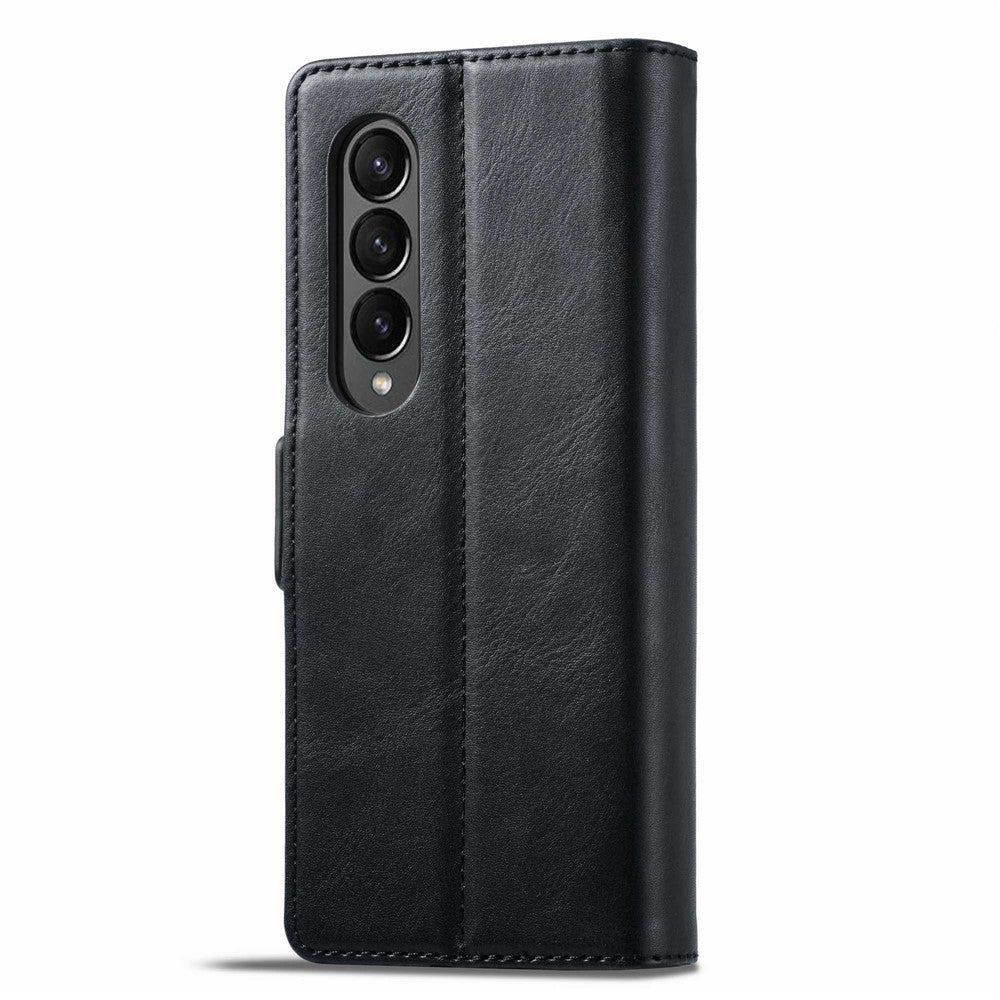 LC.IMEEKE for Samsung Galaxy Z Fold4 5G Drop-proof Phone Wallet Case RFID Blocking Stand Double Magnetic Clasps PU Leather + PC Phone Cover
