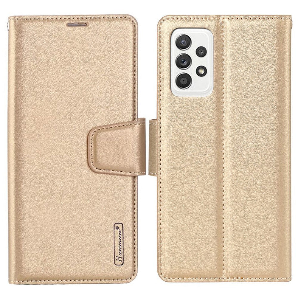 HANMAN Mill-serien för Samsung Galaxy A13 4G PU-läder Flip Folio Plånboksfodral Stötsäkert TPU Innerskal Stativ Magnetiskt Fodral
