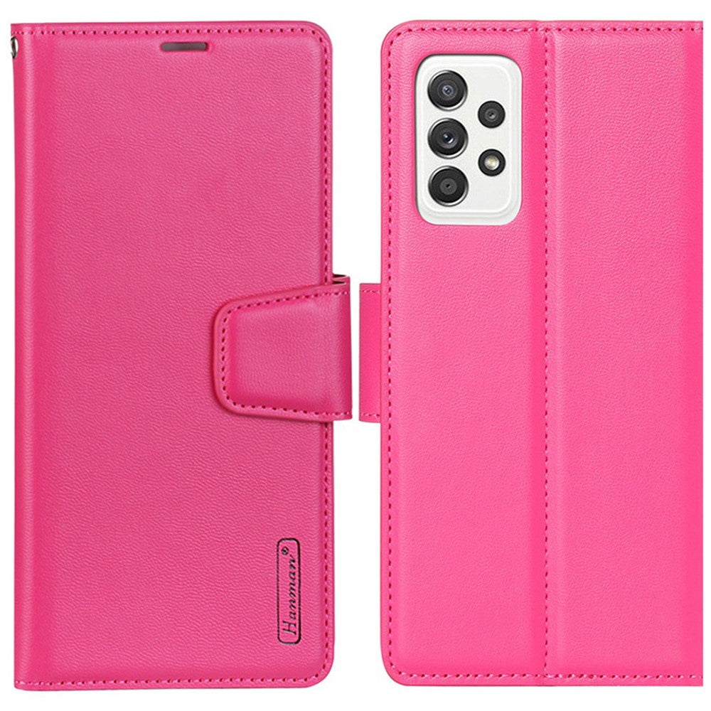HANMAN Mill-serien för Samsung Galaxy A13 4G PU-läder Flip Folio Plånboksfodral Stötsäkert TPU Innerskal Stativ Magnetiskt Fodral