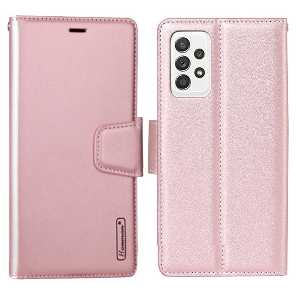 HANMAN Mill-serien för Samsung Galaxy A13 4G PU-läder Flip Folio Plånboksfodral Stötsäkert TPU Innerskal Stativ Magnetiskt Fodral