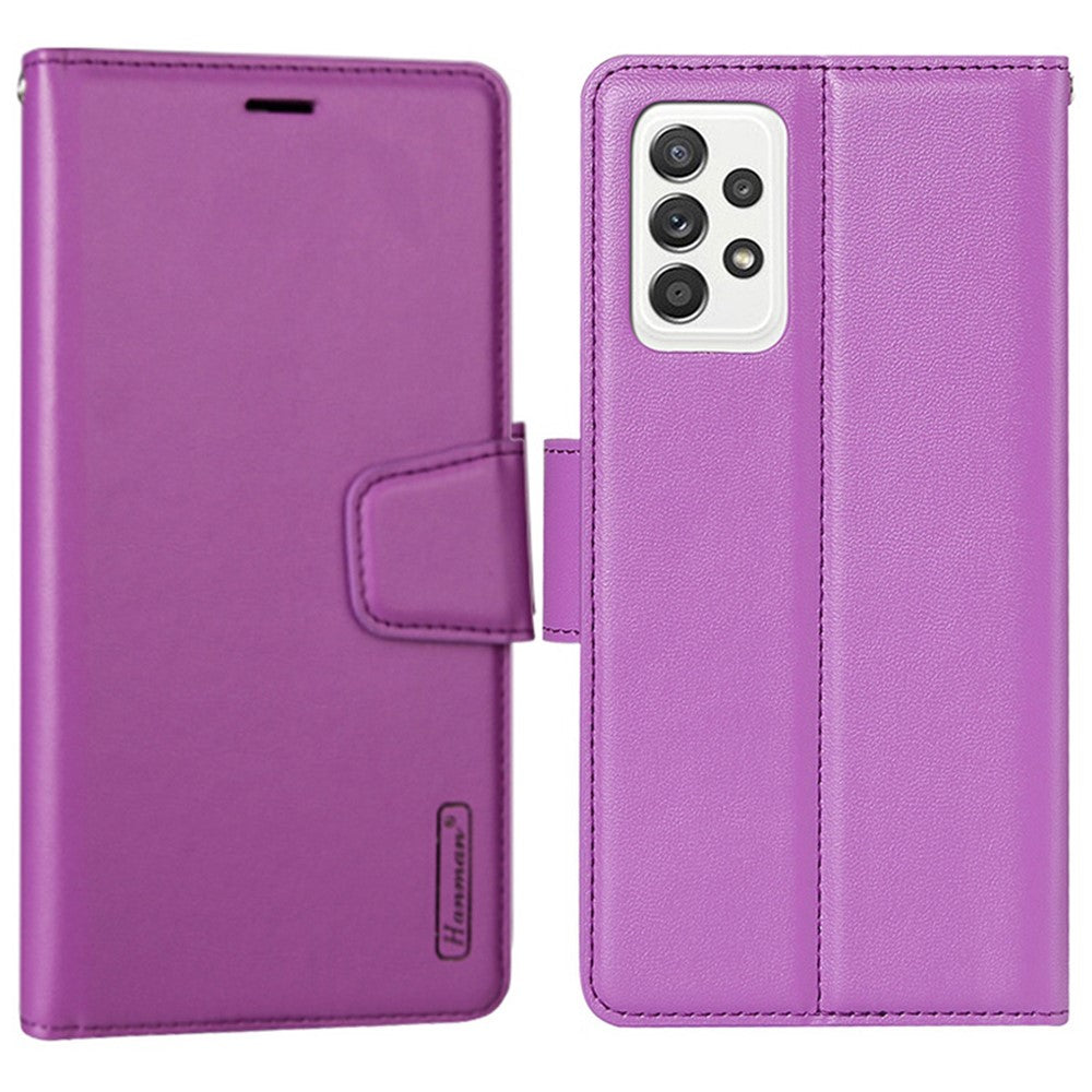 HANMAN Mill-serien för Samsung Galaxy A13 4G PU-läder Flip Folio Plånboksfodral Stötsäkert TPU Innerskal Stativ Magnetiskt Fodral