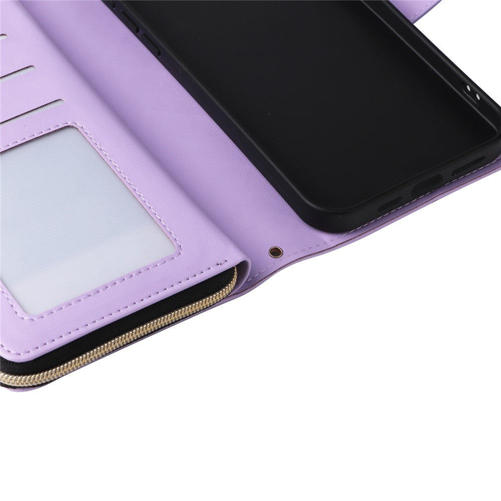 Til iPhone 15 Plus / 14 Plus Cover Pung PU Læder Diamantmønster Stativ Anti-Fald Telefoncover