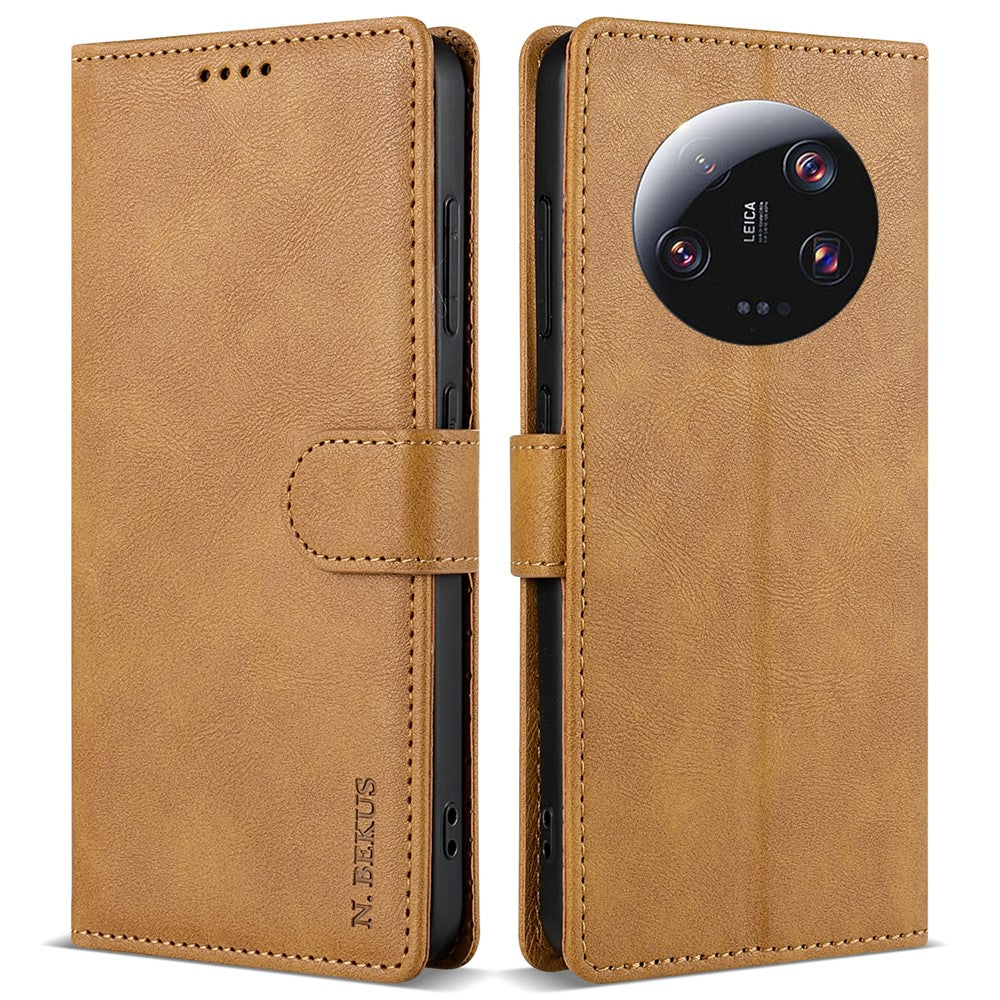 N.BEKUS CSJ-001 For Xiaomi 13 Ultra Case Wallet Card Slots Leather Phone Cover